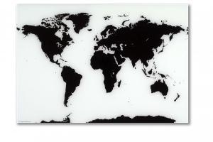 Glastavla med Världskarta