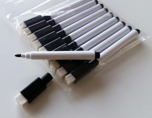 Elev-whiteboardpennor med sudd, 10-pack svart