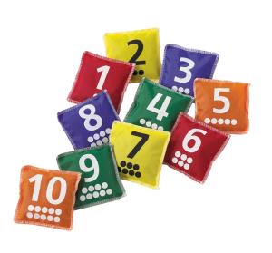 Ärtpåsar med prickar & siffror