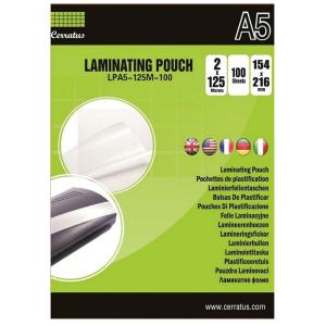 100-pack Lamineringsfickor A5 - 2x 125 micron CERRATUS