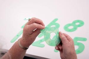 Silikonsiffror med streck ´grön´