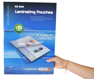 Lamineringsfickor A3, 2 x 125 micron, 100-pack