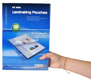 Lamineringsfickor A4, 2X 80 micron, 100-pack Blank yta