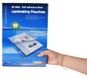 Självhäftande lamineringsfickor A4 2x 80 micron Blank yta