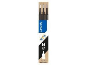 Refill Pilot FriXion 0,7 mm, svart, 3-pack