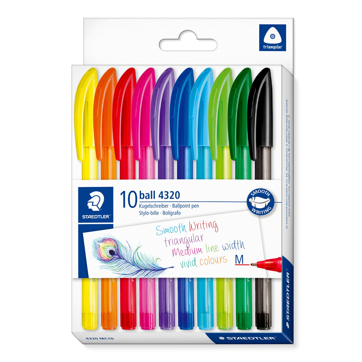 STAEDTLER kulspetspenna – blandade färger (10-pack)