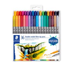 Fiberpennor med dubbel spets, 36 st