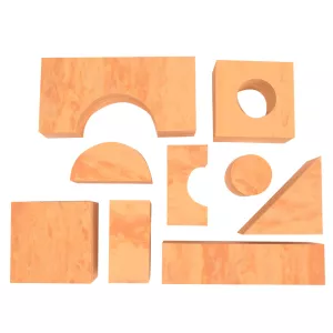 Små Mjuka Byggklossar, Träfärgade