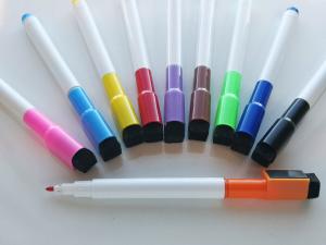 Elev whiteboardpennor med Tavelsudd & Magnet ´10 olika färger´ (10-pack)