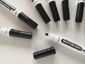 Whiteboardpenna Centropen rund svart 10-pack