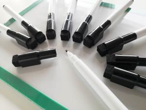 Elev whiteboardpennor med tavelsudd & magnet ´10-pack svart