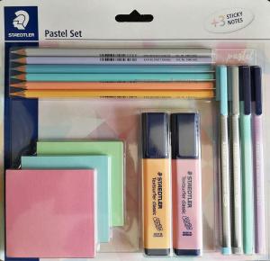 Skrivset Pastell Pennor, Överstrykningspennor + Sticky Notes