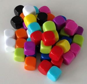 Omärkta färgtärningar, 16 x 16 mm, 50-pack