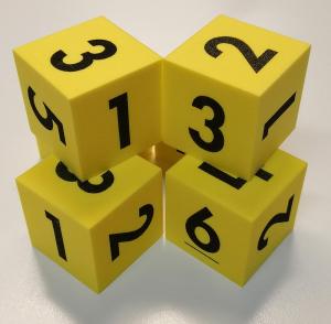 Tysta siffertärningar 50 x 50 mm 6-pack