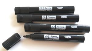 Märkpenna permanent LYRECO rund 1-3 mm svart