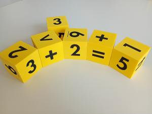Tysta tärningar räknesätten 50x50mm, 6-pack