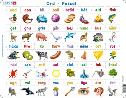 Pussel Ord och bild, 40 bitar