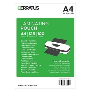 100-pack Lamineringsfickor A4 - 2x 125 micron CERRATUS
