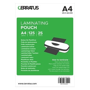 100-pack Lamineringsfickor A4 - 2x 125 micron CERRATUS