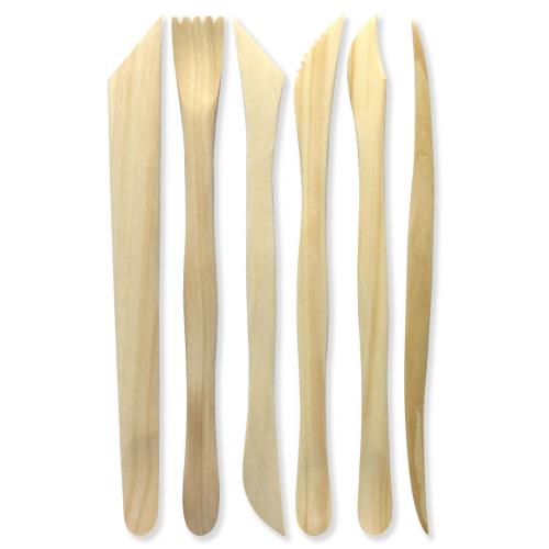 Modelleringspinnar i trä, 6-pack