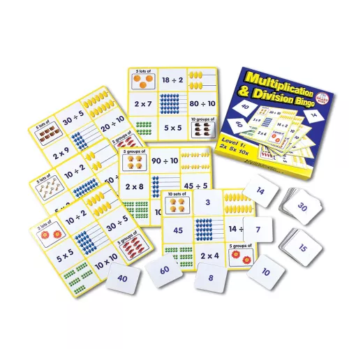 Mattebingo multiplikation & division nivå 1