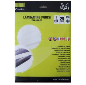 Lamineringsfickor A4   25-pack 2 x 60 µm