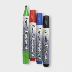 Whiteboardpenna Friendly, sned spets, 4-pack
