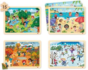 Set pussel 4 årstider och en hållbar värld