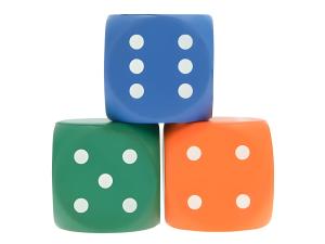 Tärningar mjuka 5 cm, 3-pack