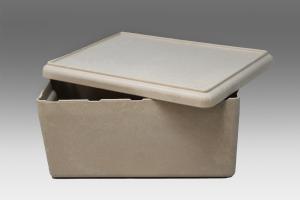 RE-Wood box med lock, natur