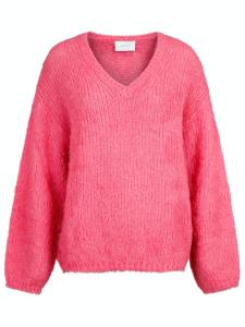 Cofo Fluffy Knit Blouse Berry Pink