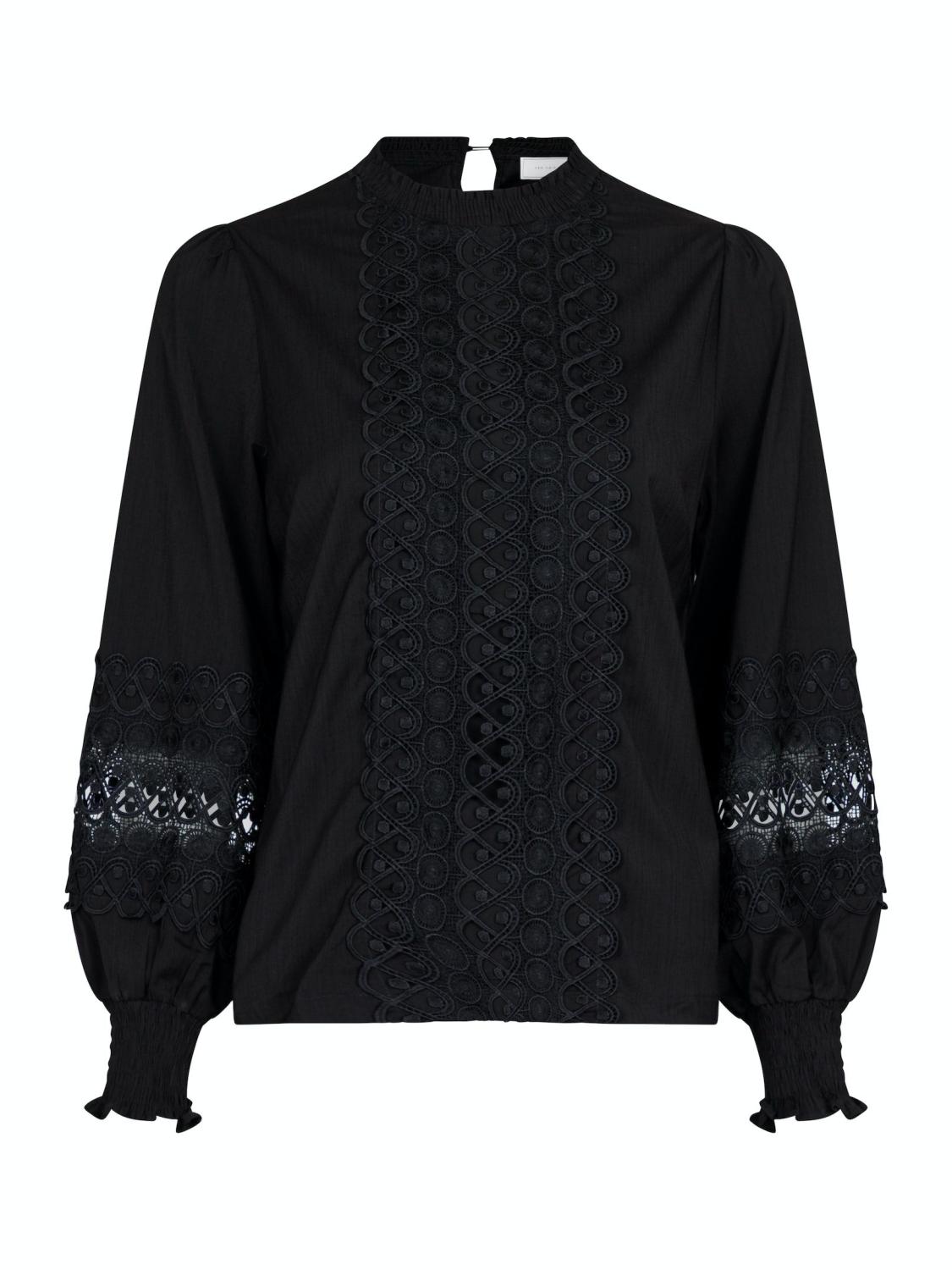 Katie Embroidery Blouse Black