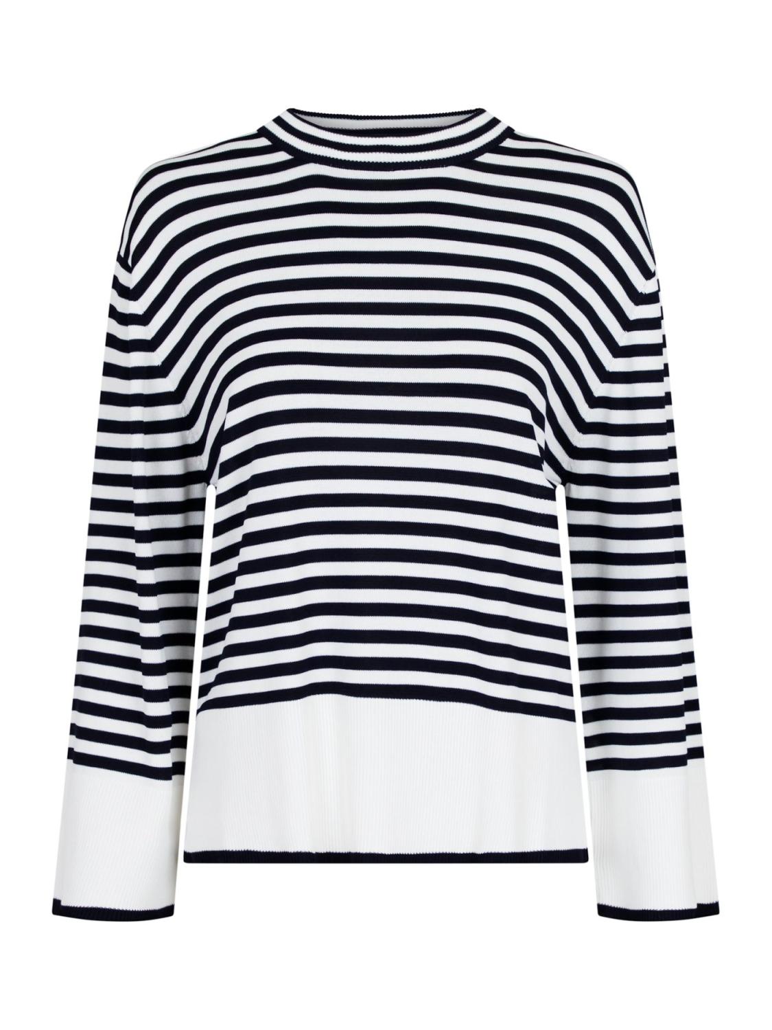 Enya Stripe Knit Blouse Offwhite/Navy