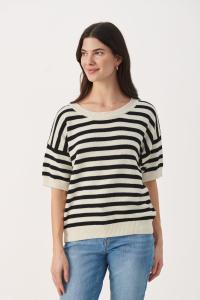 PriskaPW Pullover Black Stripe