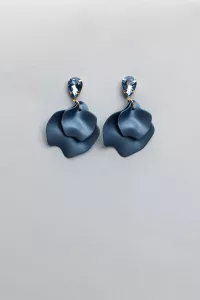 Leaf Earrings Peartl Blue Cz