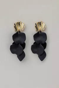 Wave Earrings Mat Black