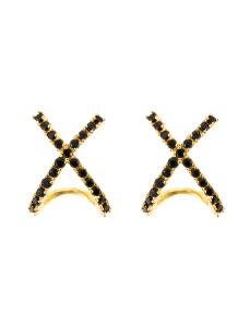 Cross Earring Black/Gold