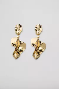 Leaf Earrings Metallic Gold