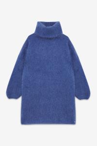 Mohair Blend Fluffy Dress Blue