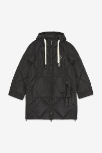 Quilted Puffer midi Jacket Black