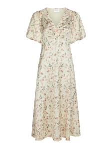 Illana Flower Print Dress Creme