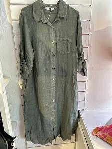 Skjortklänning Linne Khaki