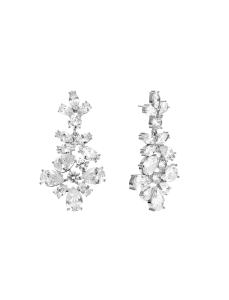 Crown crystal earring Silver