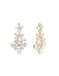 Crown crystal earring gold