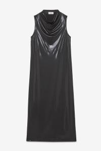 Long dress with vinyl effect black