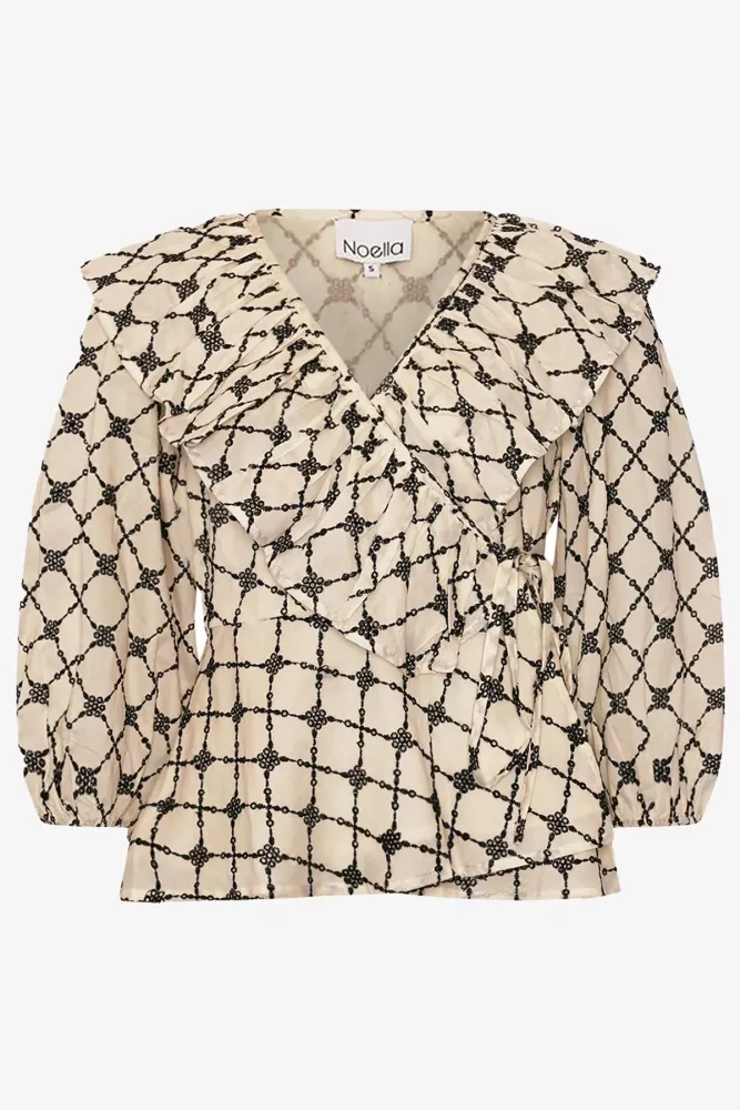 Kolina Blouse Ivory Black Combo