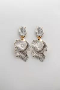 Leaf Earrings Gold Glitter