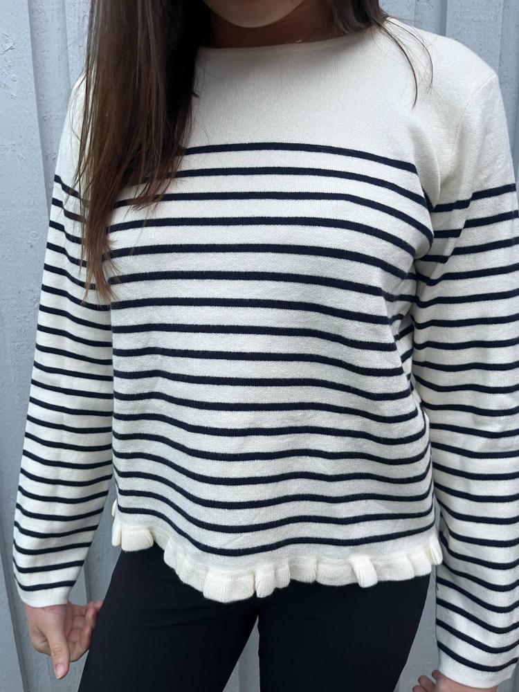 Randig Tröja Beige/ Navy