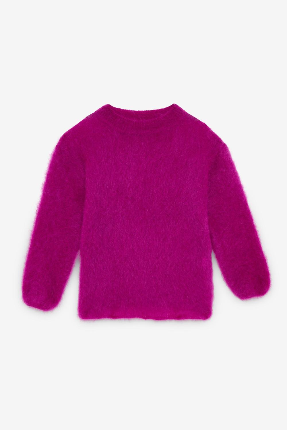 Soft Knit Sweater Mohair Fuxia