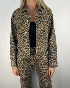 Jeansjacka Leopard